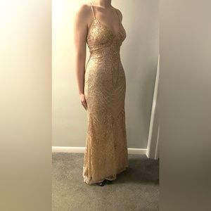 Jump Apparel prom dress blush color! Has sequins and is new with tags!